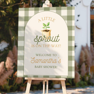 Little Sprout Baby Shower Sign, Garden Baby Shower Foam Board