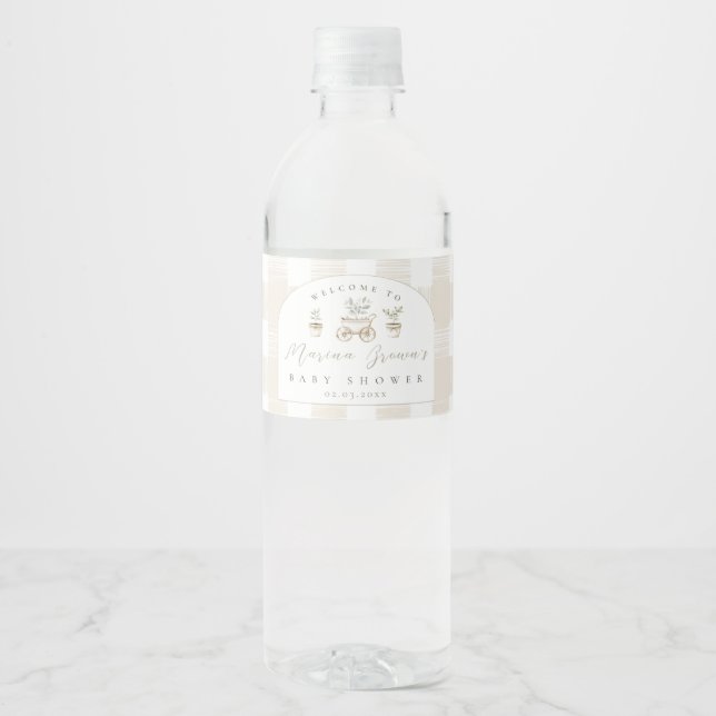 Little Sprout Baby Shower Water Bottle Label (Front)
