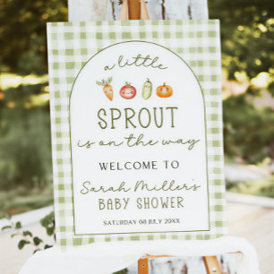 Little Sprout Baby Shower Welcome Sign, Farmers Foam Board