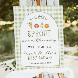 Little Sprout Baby Shower Welcome Sign, Farmers Foam Board