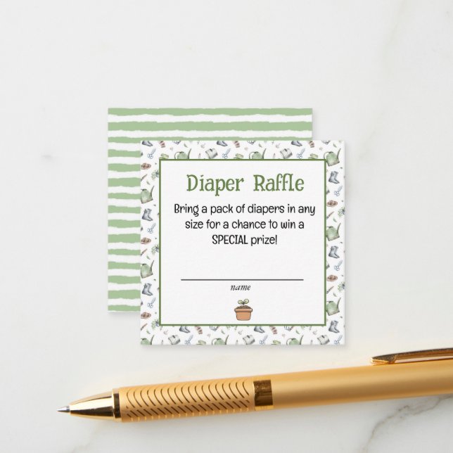 Little Sprout Books for Baby Diaper Raffle Enclosure Card (Front/Back In Situ)