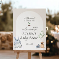 Little Sprout Boy Baby Shower Welcome Sign