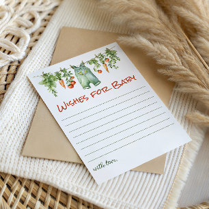Little Sprout Clothesline Baby Shower Wishes Note Card