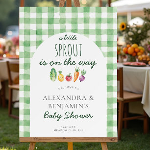 Little Sprout Cute Veggies Gingham Baby Shower Foam Board