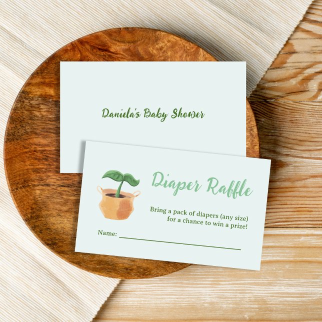 Little Sprout Diaper Raffle Garden Baby Shower Enclosure Card (Little Sprout Diaper Raffle Garden Baby Shower Enclosure Card)