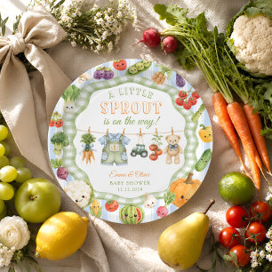 Little Sprout Farm Boy Baby Shower Paper Plates