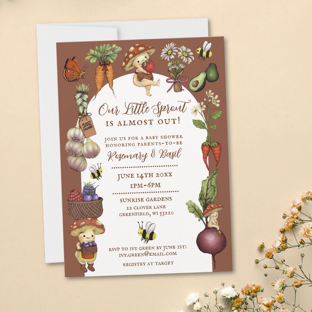 Little Sprout Farmer's Market Couples Baby Shower Invitation (Creator Uploaded)