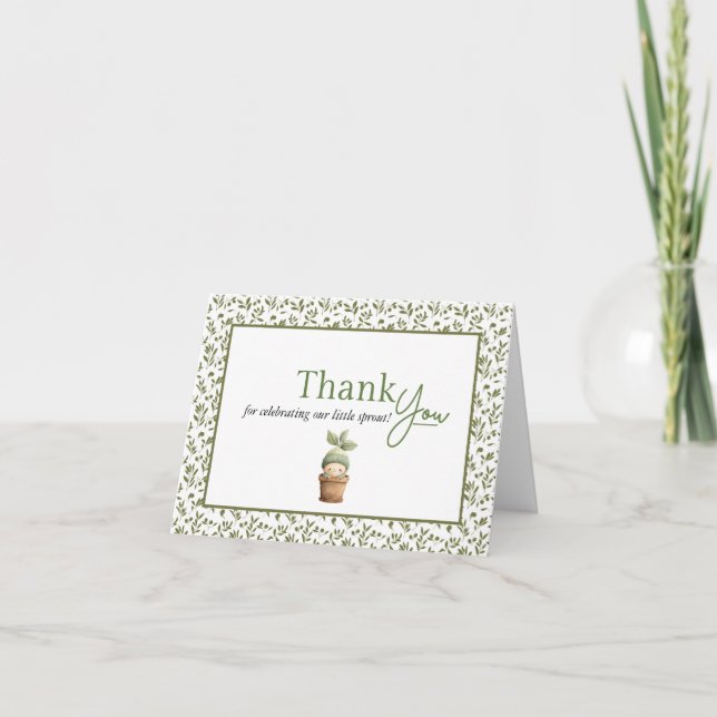 Little Sprout Folded Thank You Card (Front)