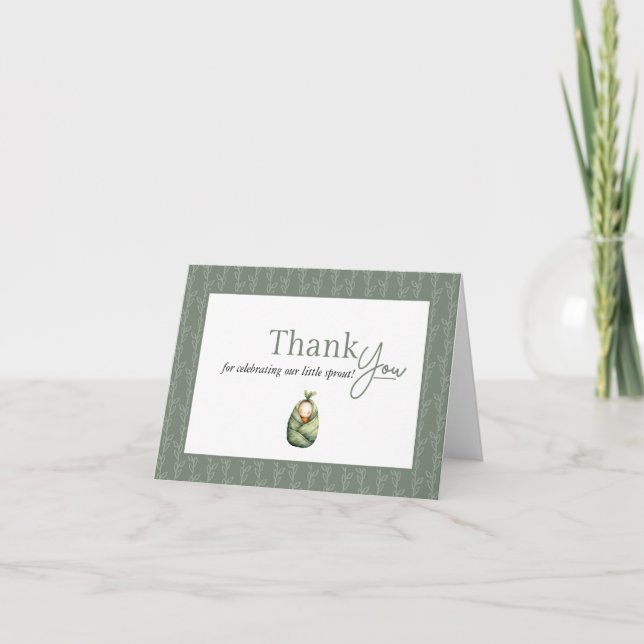 Little Sprout Folded Thank You Card (Front)