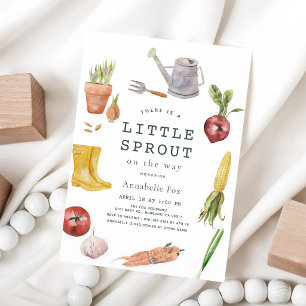 Little Sprout Garden Theme Baby Shower Invitation