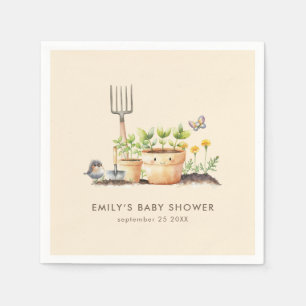 Little Sprout Gardening Cream Baby Shower  Napkins