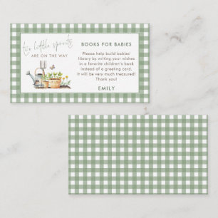 Little Sprout Gingham Books For Babies Twins Enclosure Card