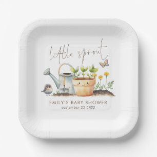 Little Sprout Girl or Boy Garden Baby Shower  Paper Plates
