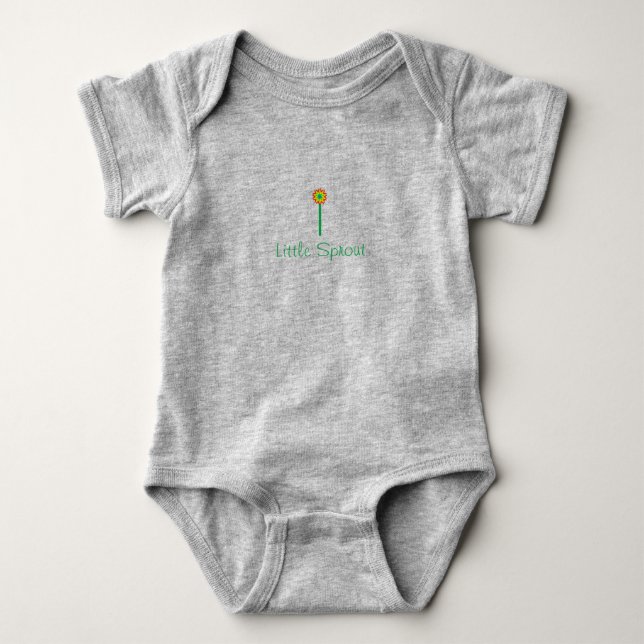 Little sprout gray baby bodysuit (Front)