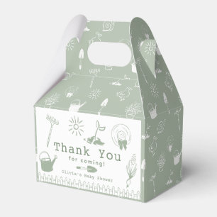 Little Sprout Hand-drawn Garden Baby Shower Favor Boxes