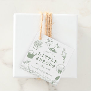 Little Sprout Hand-drawn Garden Baby Shower Favor Tags