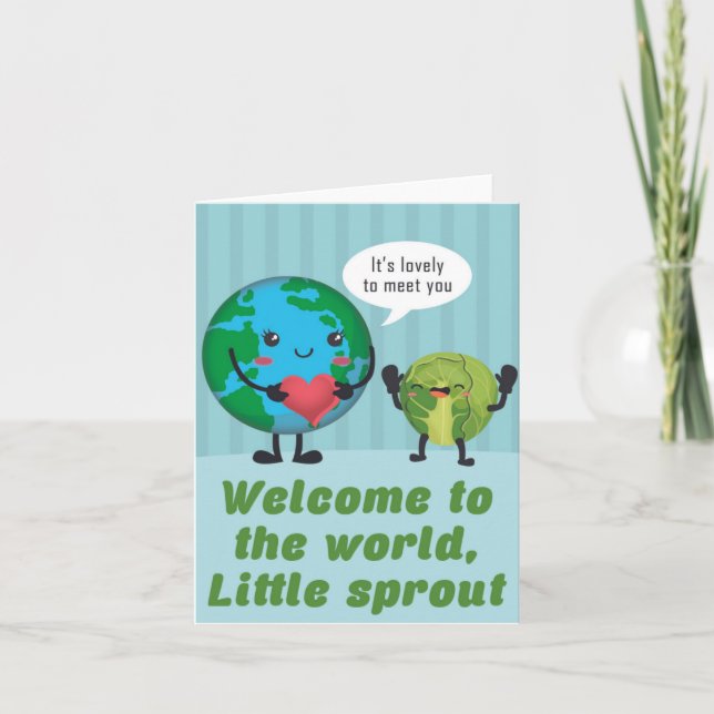 Little Sprout Heartfelt Baby Shower Greeting Card (Front)