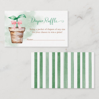Little Sprout is on the Way Bow Diaper Raffle Enclosure Card