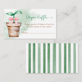 Little Sprout is on the Way Garden Diaper Raffle Enclosure Card