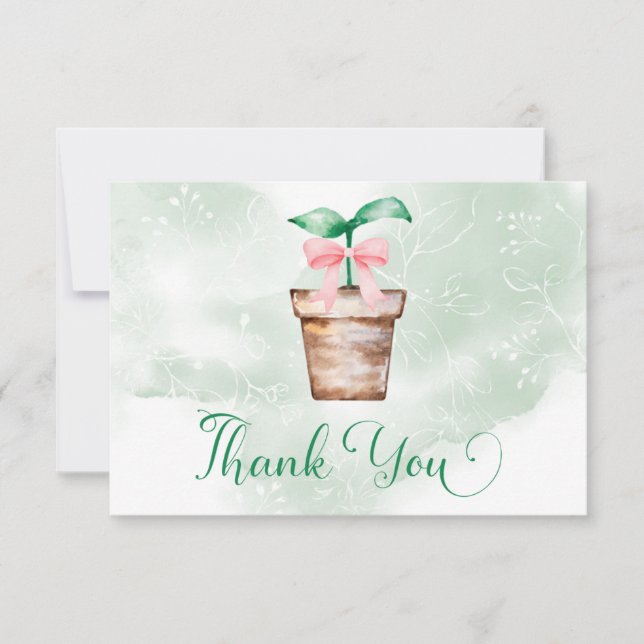 Little Sprout is on the Way Garden Thank You Card (Front)