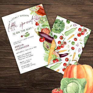 Little Sprout Is On The Way Watercolor Baby Shower Invitation