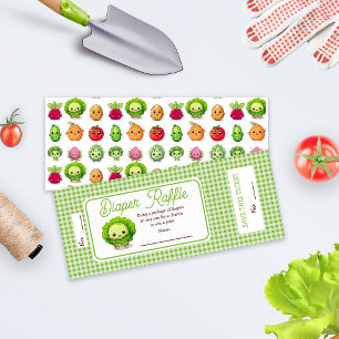 Little Sprout Kawaii Vegetables Baby Shower Diaper Raffle Tickets