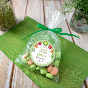 Little Sprout Kawaii Vegetables Baby Shower Favor Classic Round Sticker