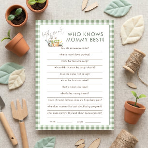 Little Sprout Knows Mom Best Baby Shower Game card