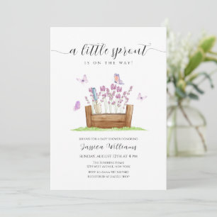 Little Sprout Meadow Lavender Garden Baby Shower Invitation