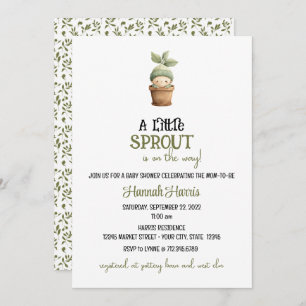 Little Sprout on the Way Baby Shower Invitation