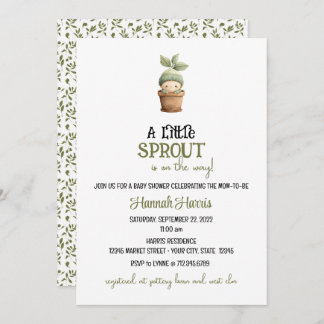 Little Sprout on the Way Baby Shower Invitation