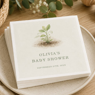 Little Sprout on the Way Baby Shower Party Napkins