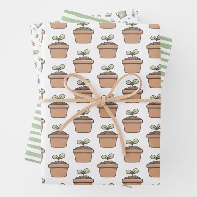 Little Sprout or Garden Wrapping Paper Sheets (In situ)