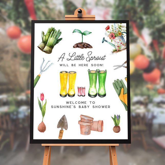 Little Sprout Pink Rain Boots Baby Shower Welcome Foam Board (Creator Uploaded)