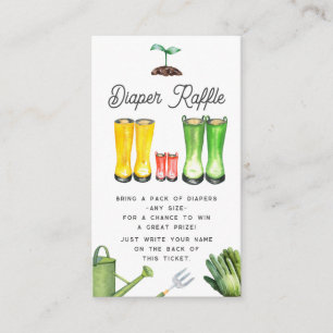 Little Sprout Red Gardening Boots Diaper Raffle Enclosure Card