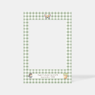 Little Sprout Sage Gingham Baby Shower Selfie Frame