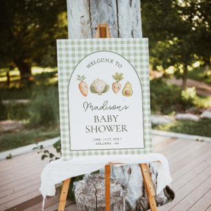 Little Sprout Vegetables Gingham Welcome Foam Board