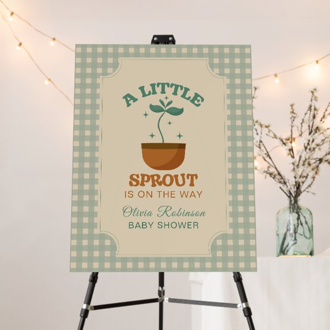  Little Sprouts Garden Party Baby Shower  Foam Board (In Situ (Stand))