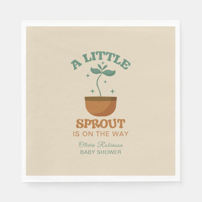  Little Sprouts Garden Party Baby Shower Napkins (Front)