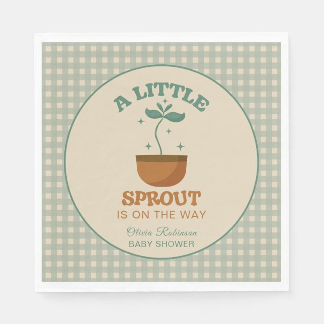  Little Sprouts Garden Party Baby Shower Napkins (Front)