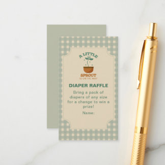  Little Sprouts Garden Party Diaper Raffle  Enclosure Card