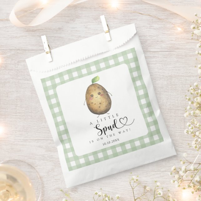 Little Spud Baby Shower Favor Bag (Clipped)