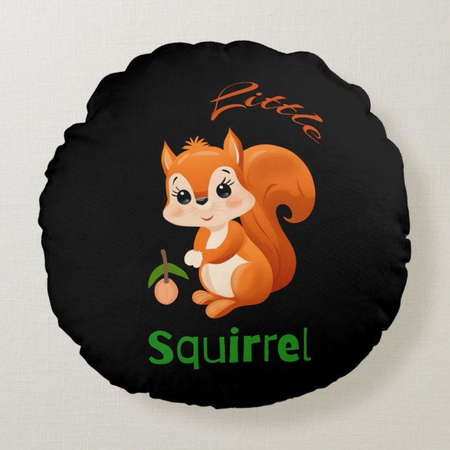 Little squirrel  round pillow (Front)