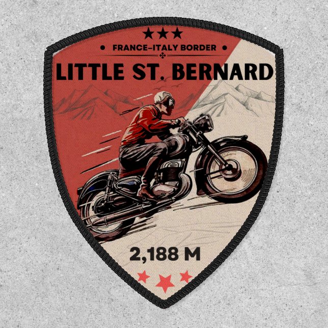 Little St Bernard Pass french italy Alpine motorcy Patch (Front)
