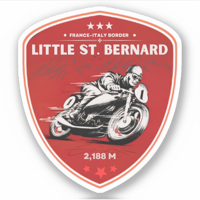Little St Bernard Pass french italy Alpine motorcy Sticker (Front)