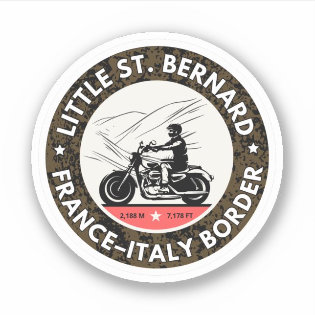 Little St Bernard Pass french italy Alpine motorcy Sticker (Front)