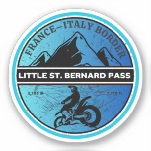 Little St Bernard Pass french italy Alpine motorcy Sticker