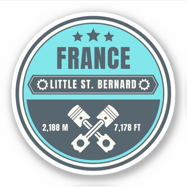 Little St Bernard Pass french italy Alpine motorcy Sticker (Front)