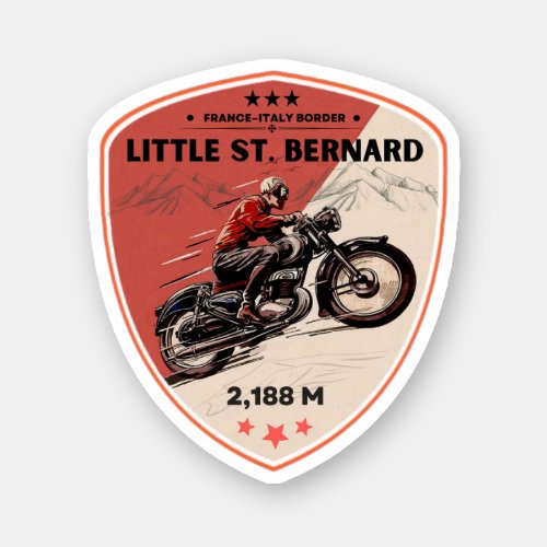 Little St Bernard Pass french italy Alpine motorcy Sticker