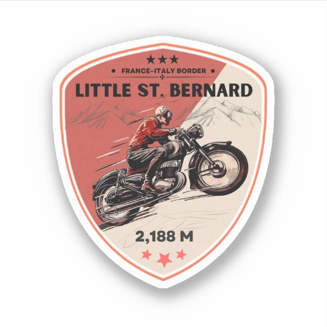 Little St Bernard Pass french italy Alpine motorcy Sticker (Front)